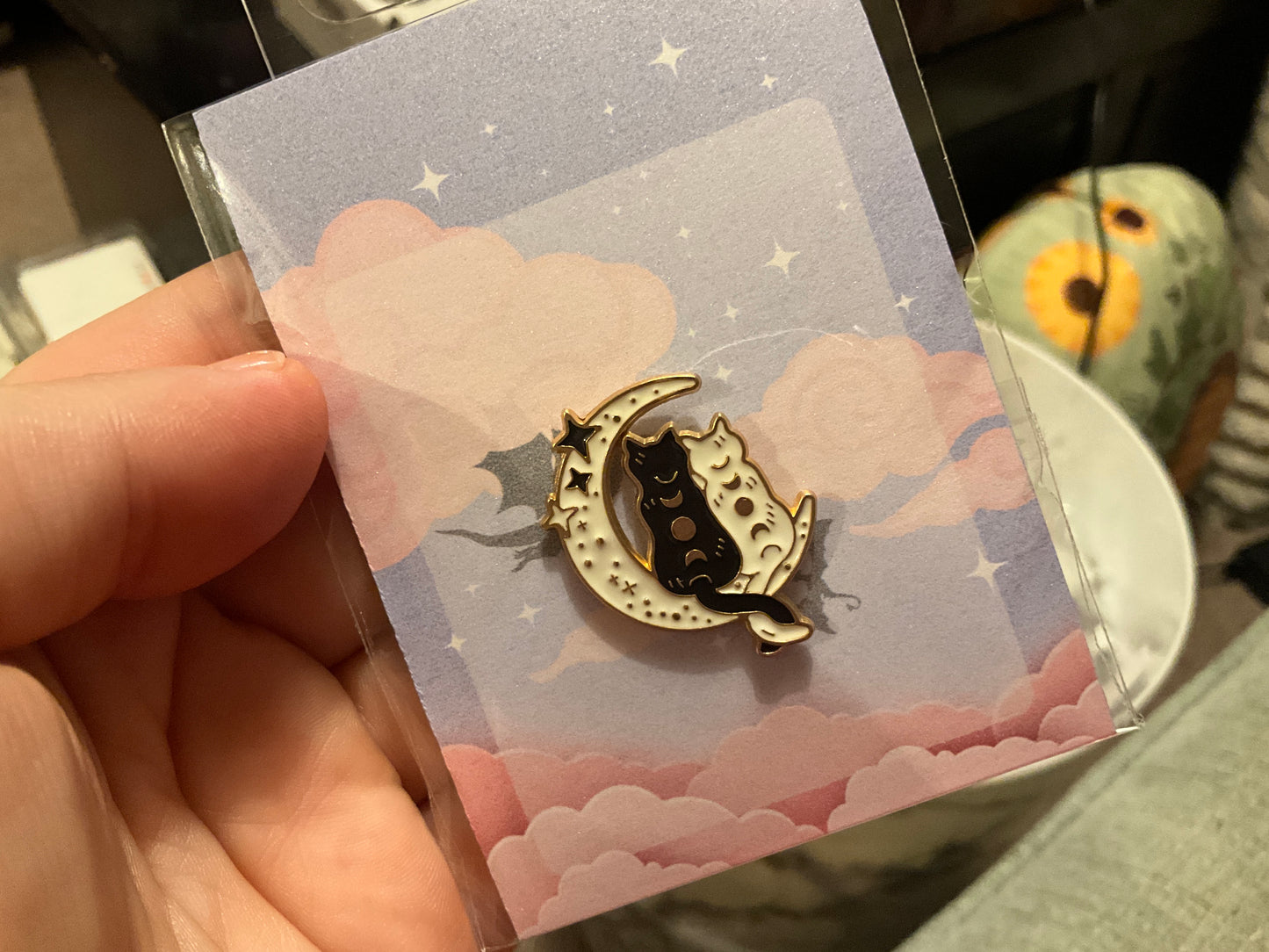 Cats and moon Pin