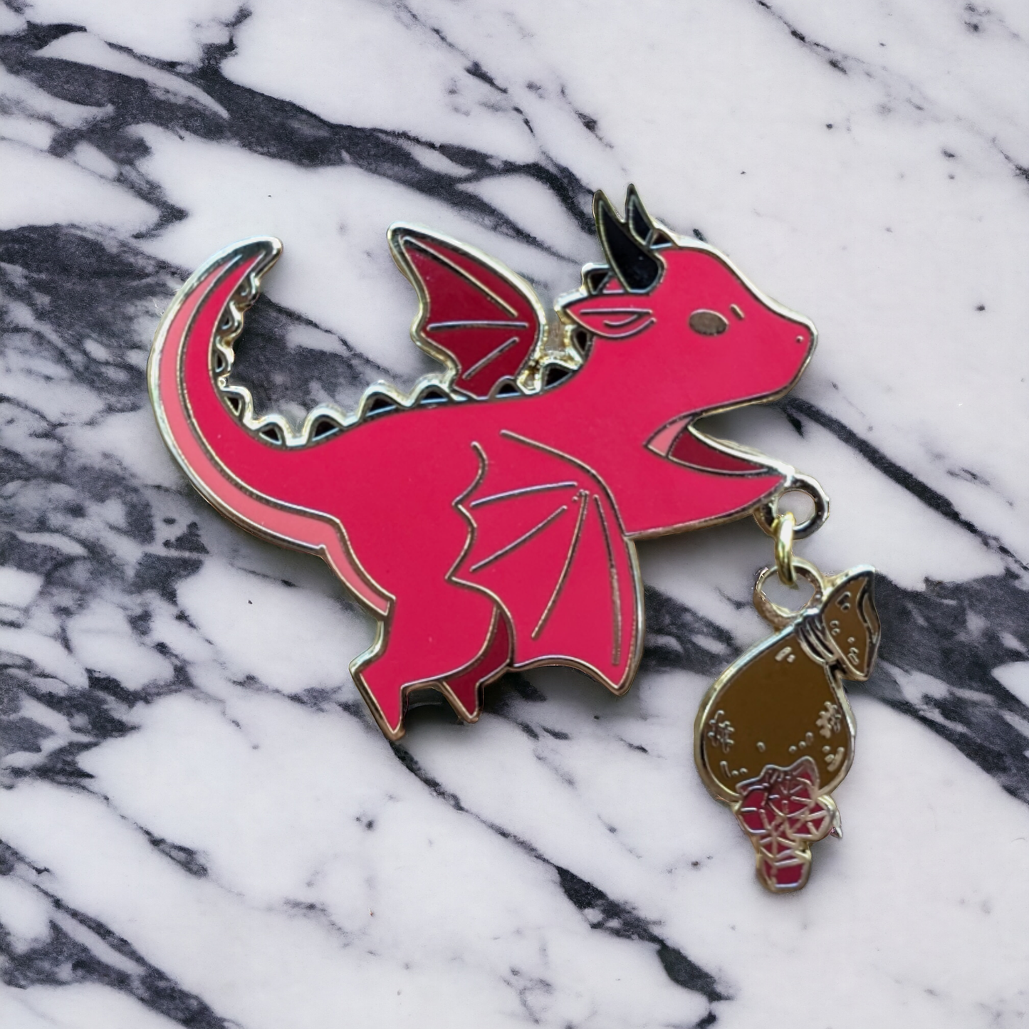 Dragon Hoarder - Dangle Enamel Pin