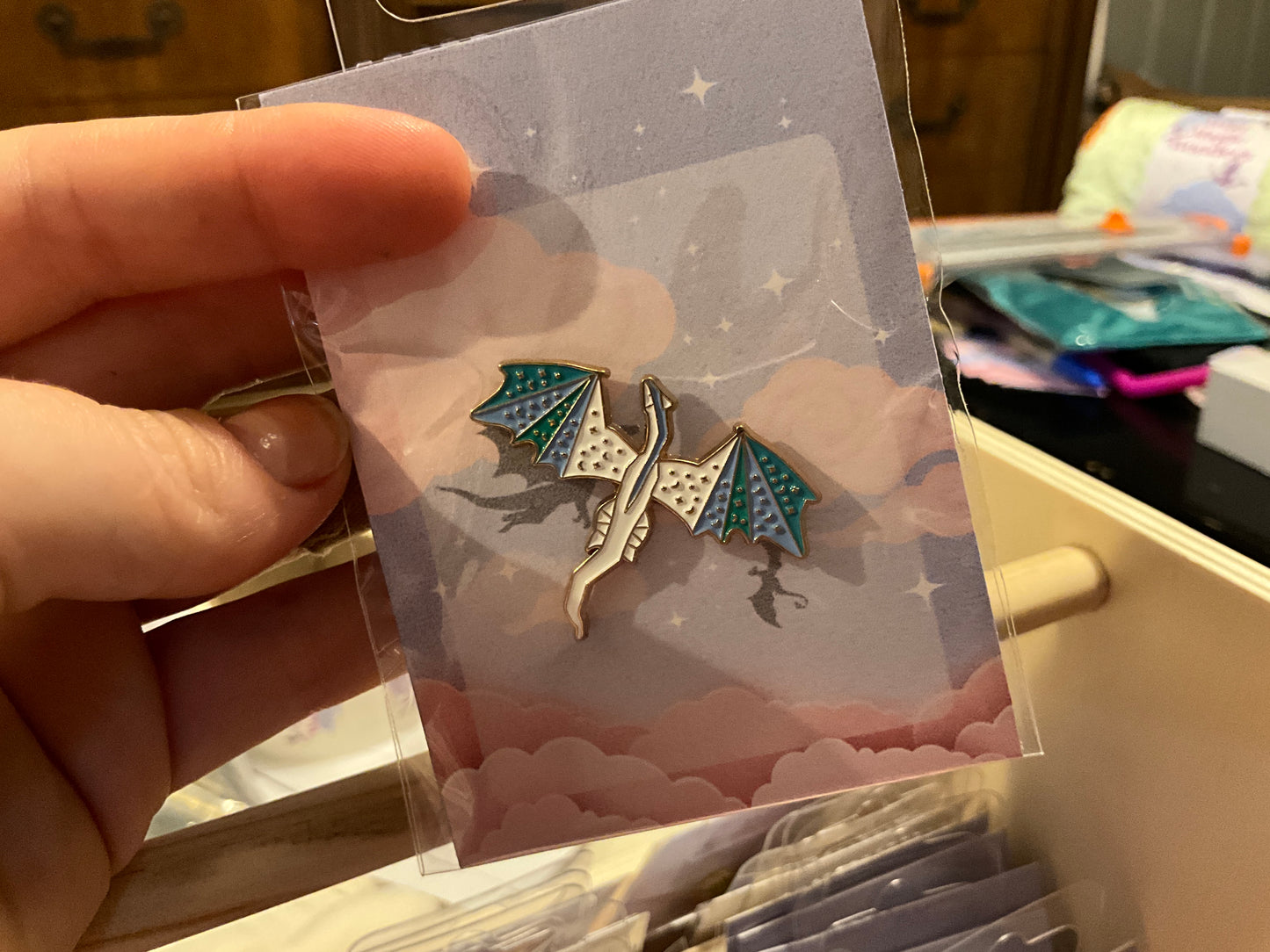 Teal Dragon Pin