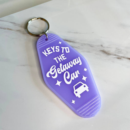 Keys To The Getaway Car Retro Motel Keychain