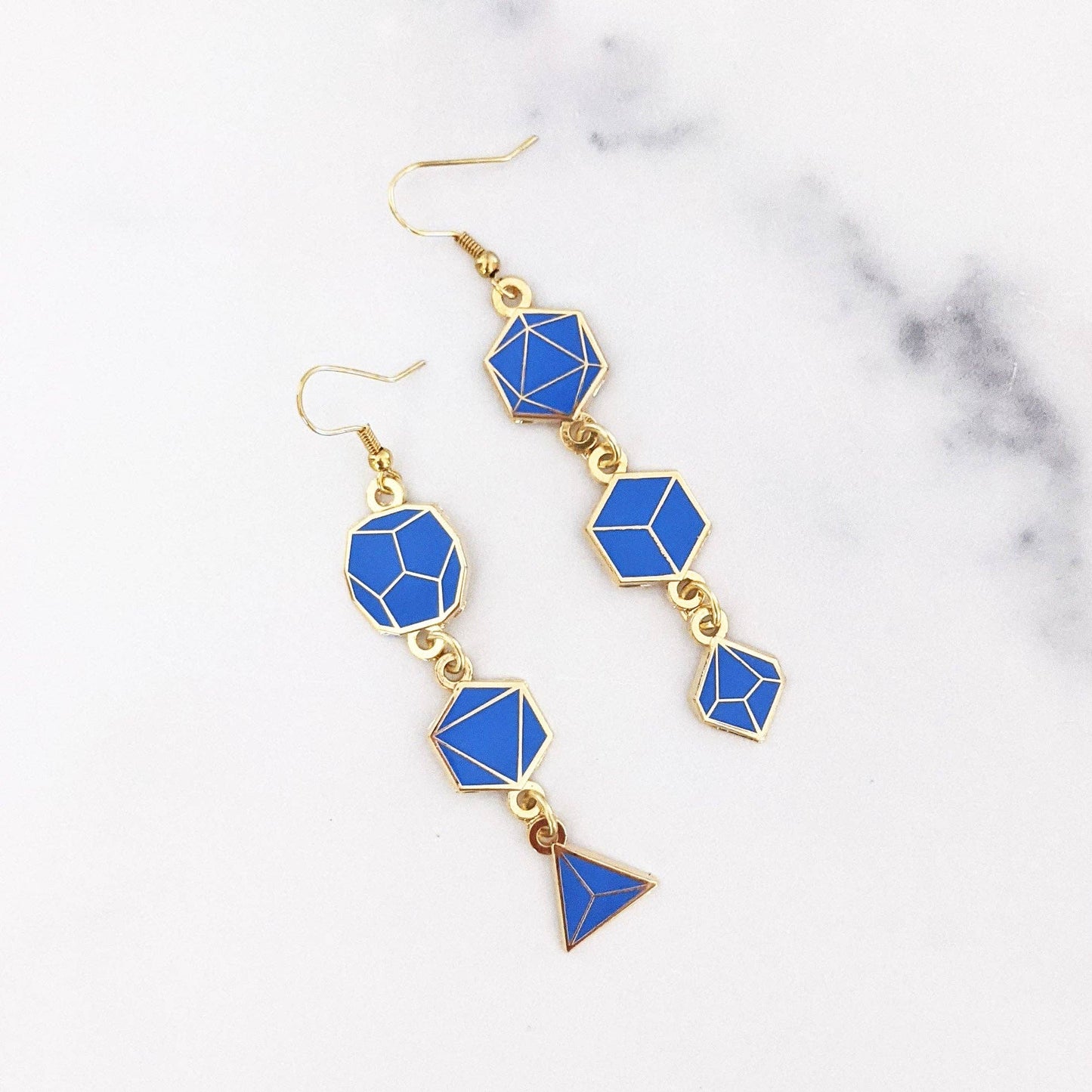 Roll the Blue Dice - Dangle Earrings