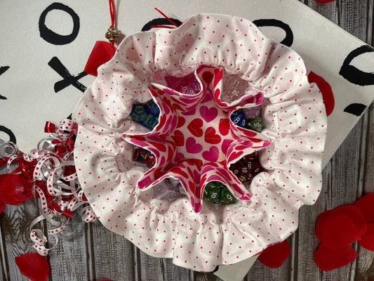 Heart Pink and White Section Bag