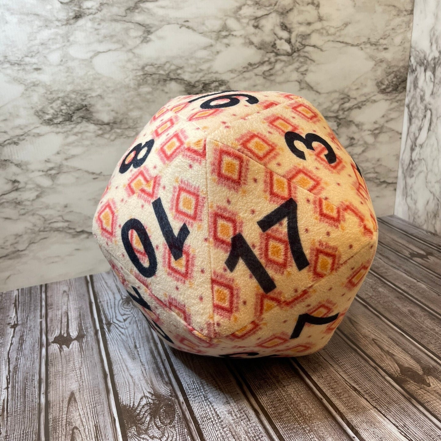 Geometric D20 Plush Pillow