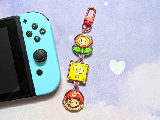 Video Game Plumber Character 3-in-1 Linking Acrylic Keychain
