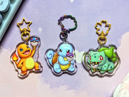 OG Poke Friends Double-Sided Glitter Acrylic Keychain