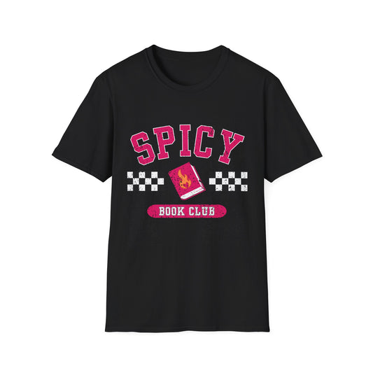 Spicy Book Club Black Unisex T-Shirt, Cool Graphic Tee, Festival Wear, Unique Gift, Casual Comfort