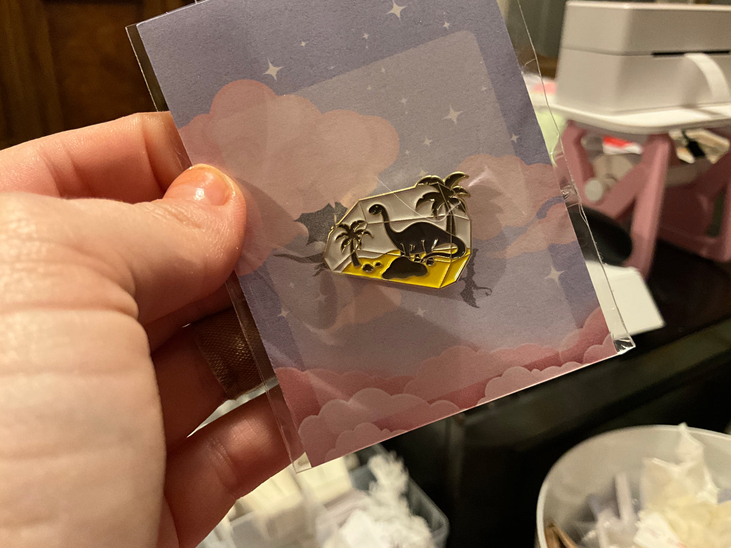 White Dinosaur Pin