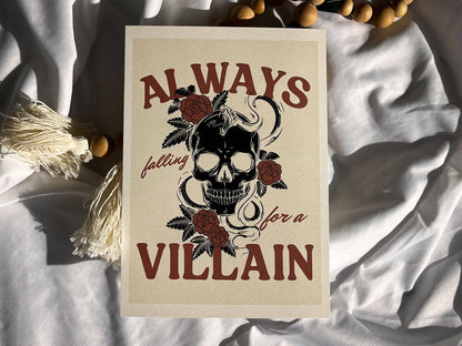 Always Falling For A Villain - 5x7 Bookish Print Wall Art