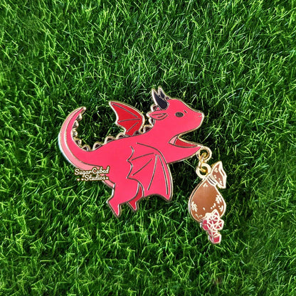 Dragon Hoarder - Dangle Enamel Pin