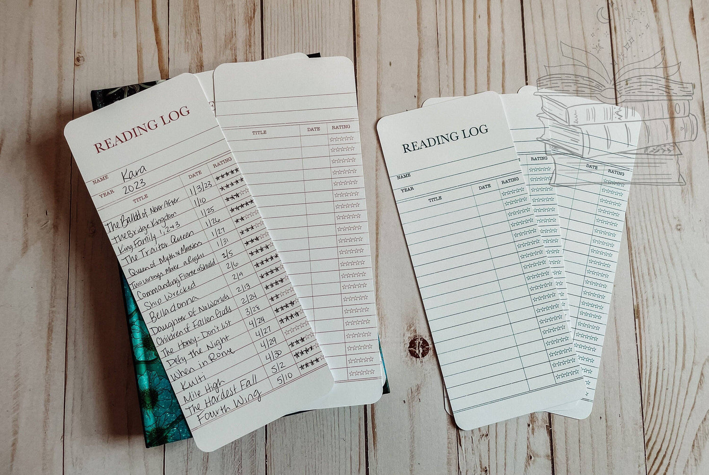 Reading Log Bookmark- vintage style library card