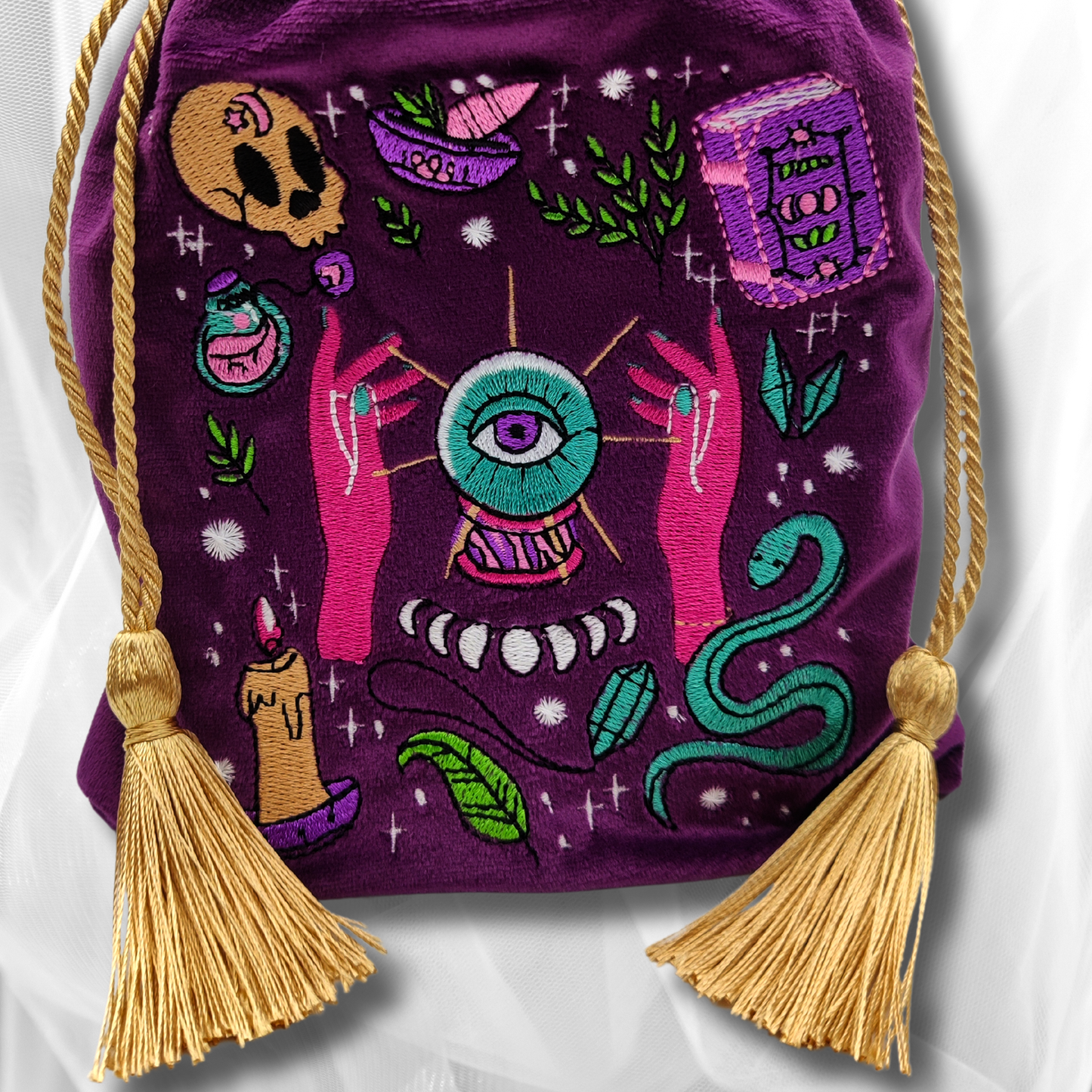 Purple Mystical Embroidered Pouch