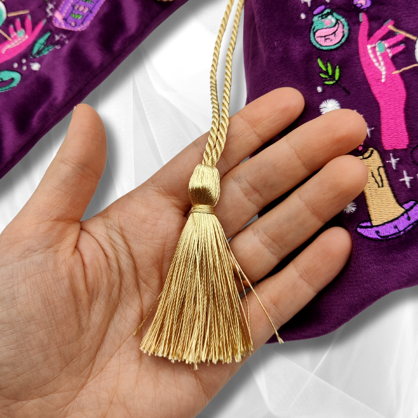 Purple Mystical Embroidered Pouch