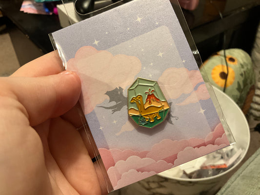 Green Dinosaur Pin