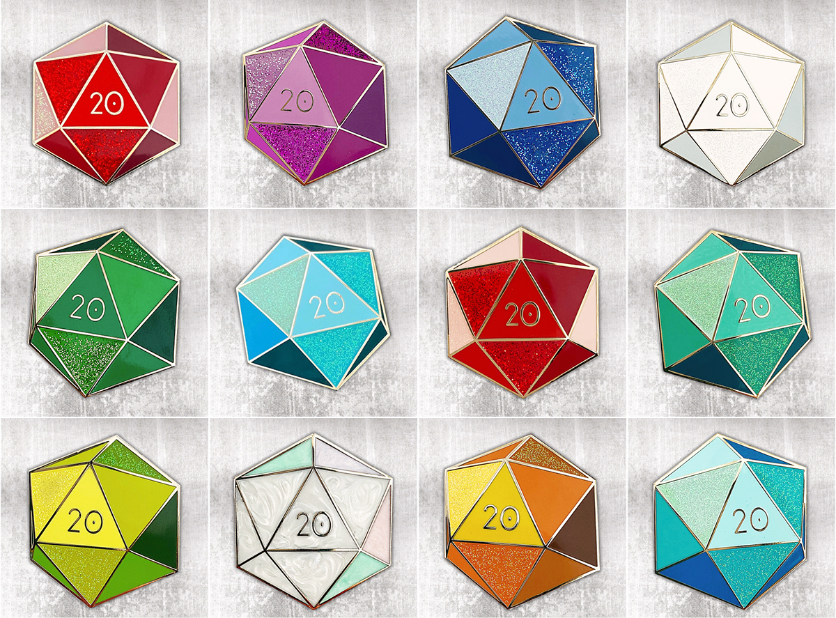 Dazzling d20s Birthstones Pin
