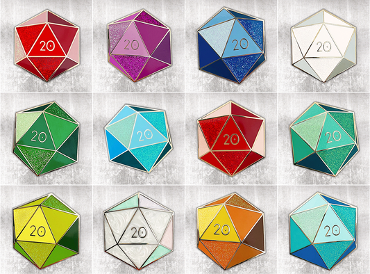 Dazzling d20s Birthstones Pin