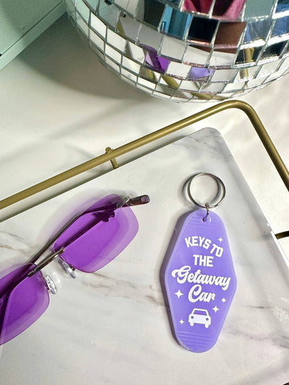Keys To The Getaway Car Retro Motel Keychain