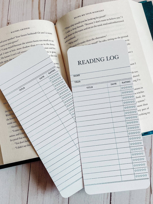 Reading Log Bookmark- vintage style library card