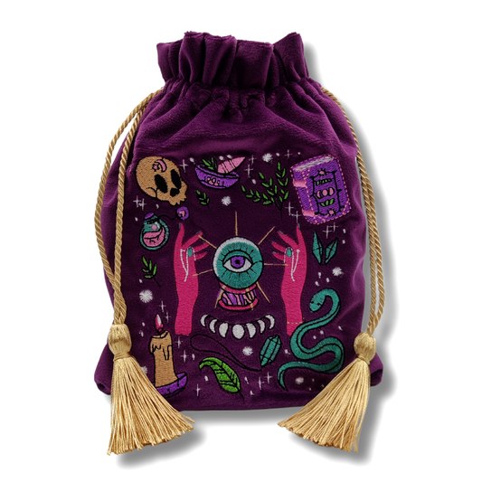 Purple Mystical Embroidered Pouch