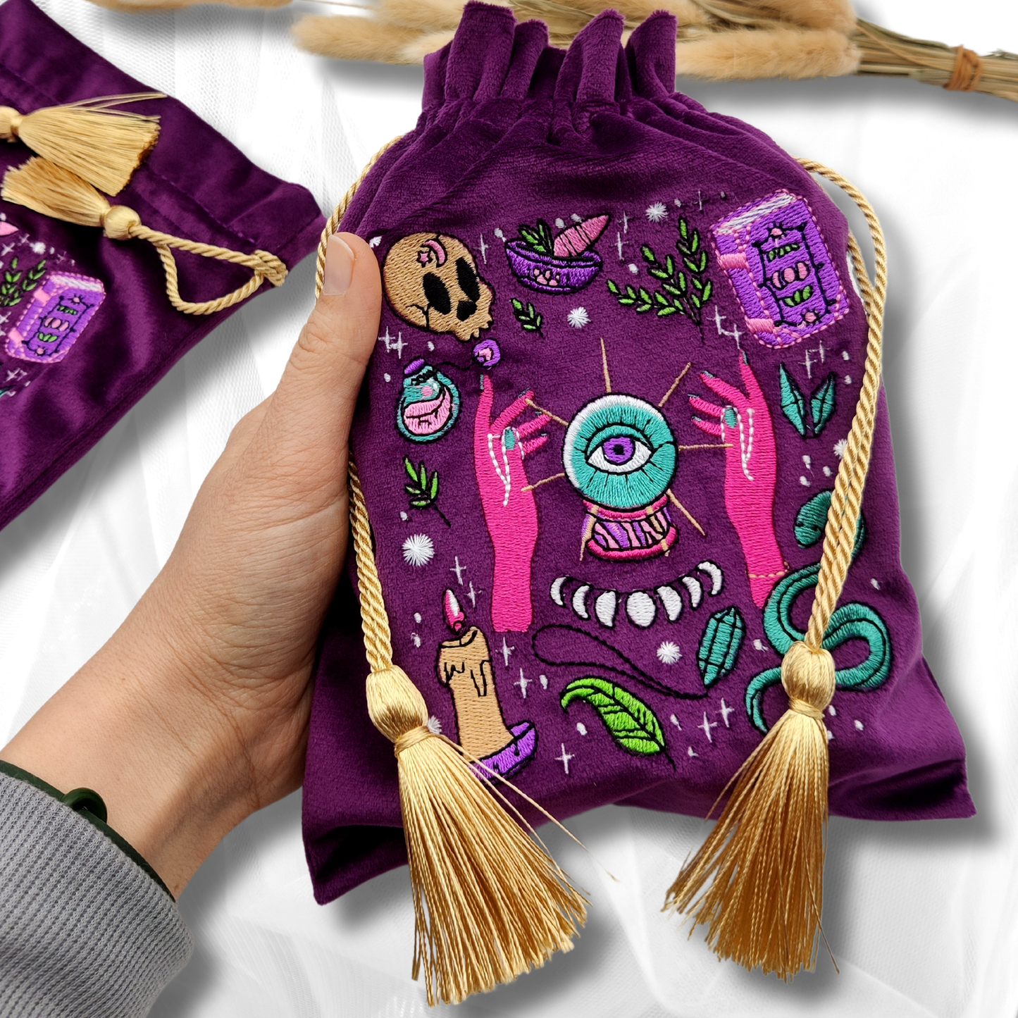 Purple Mystical Embroidered Pouch
