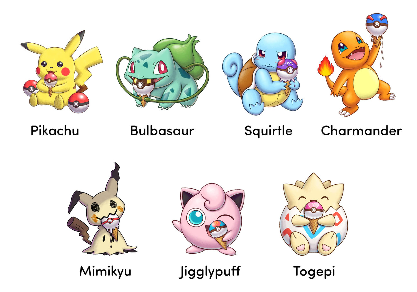 OG Poke Friends Double-Sided Glitter Acrylic Keychain