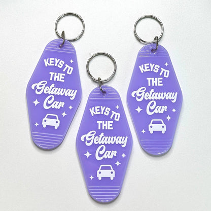 Keys To The Getaway Car Retro Motel Keychain