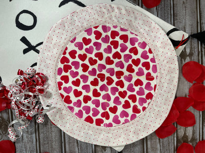 Heart Pink and White Section Bag