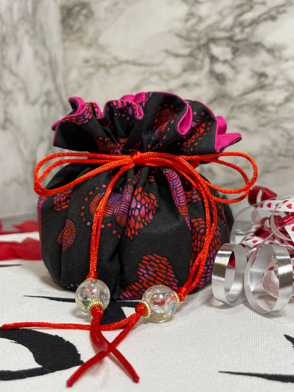 Heart Black and Pink Section Dice Bag