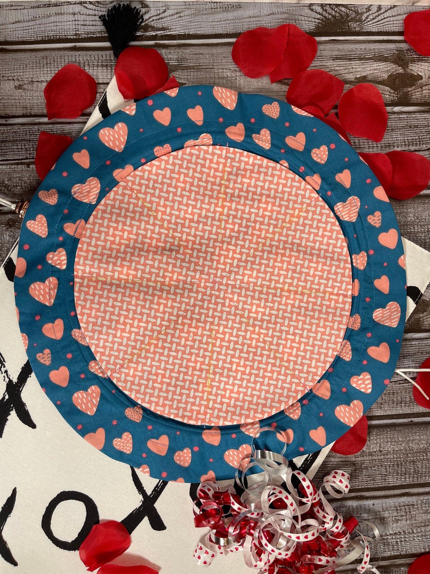 Heart Blue and Pink Section Bag