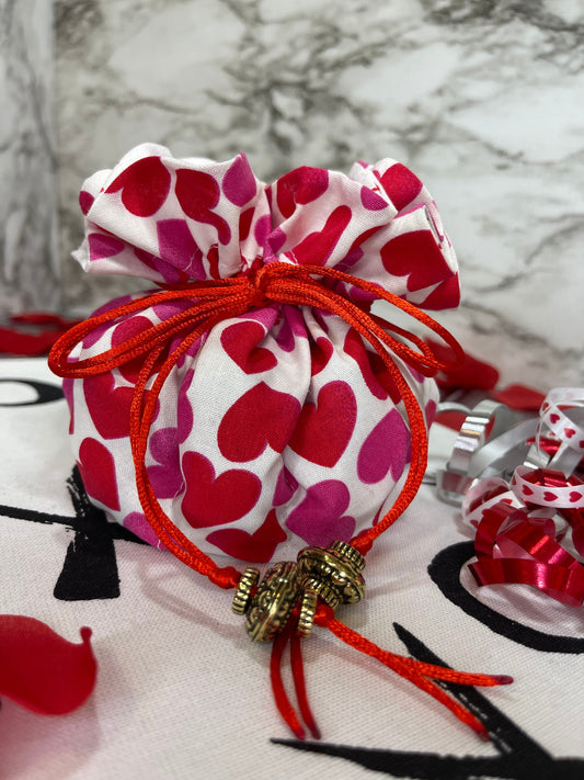 Heart Pink and White Section Bag