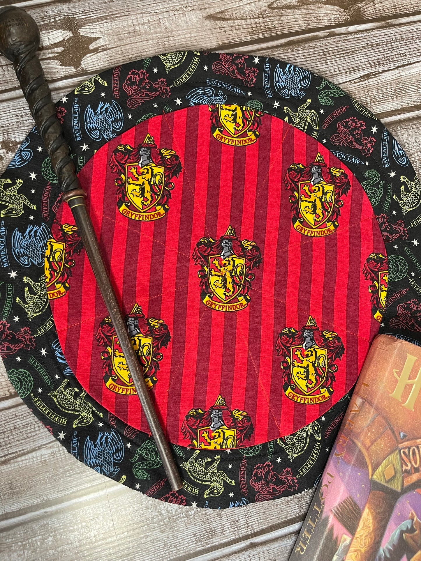Red Wizarding School Sectioned Dice Bag- Made with Licensed Harry Potter Fabric
