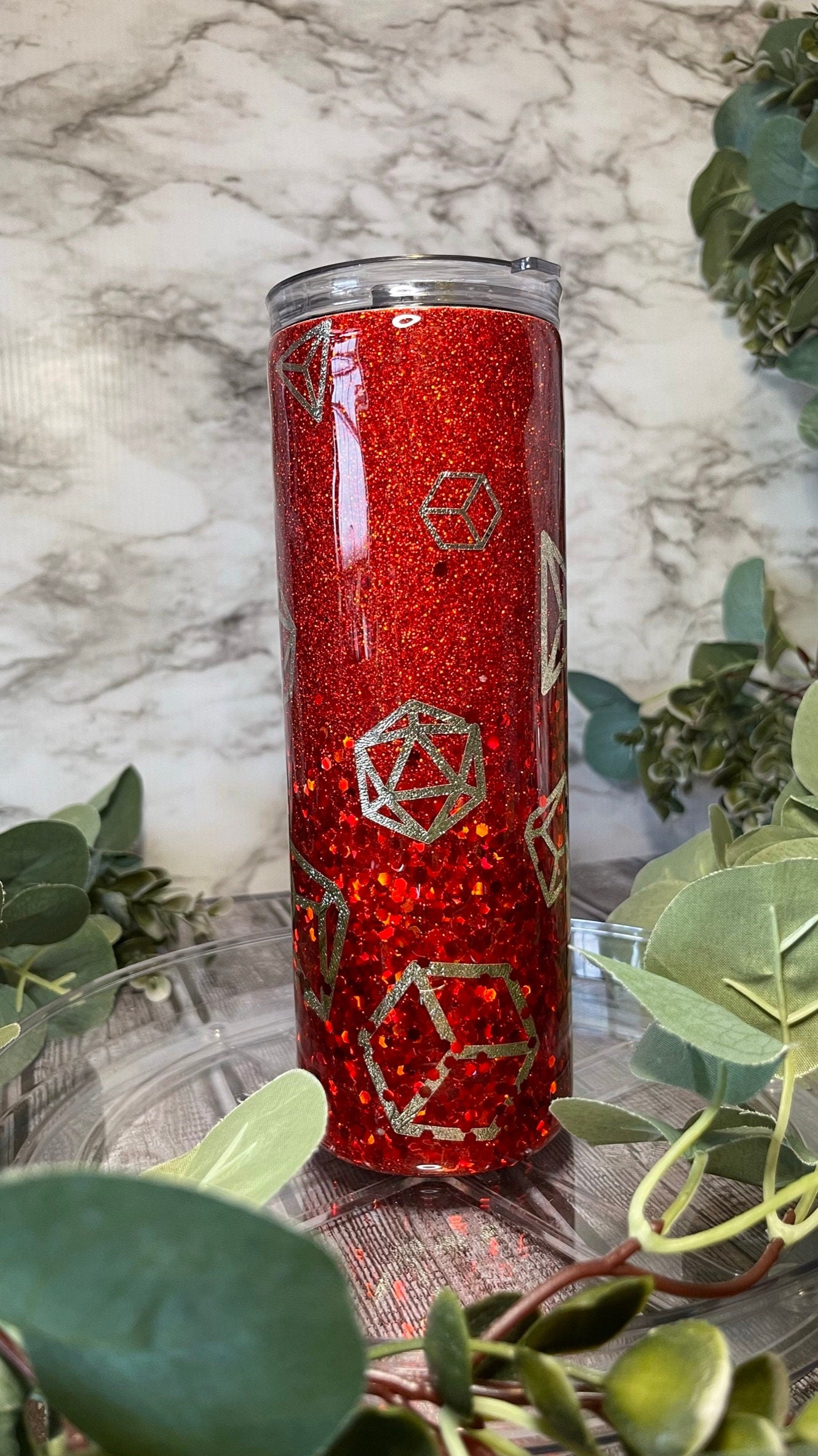 Dice Glitter Epoxy Tumbler