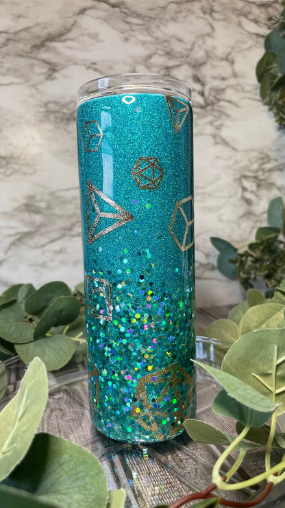 Dice Glitter Epoxy Tumbler