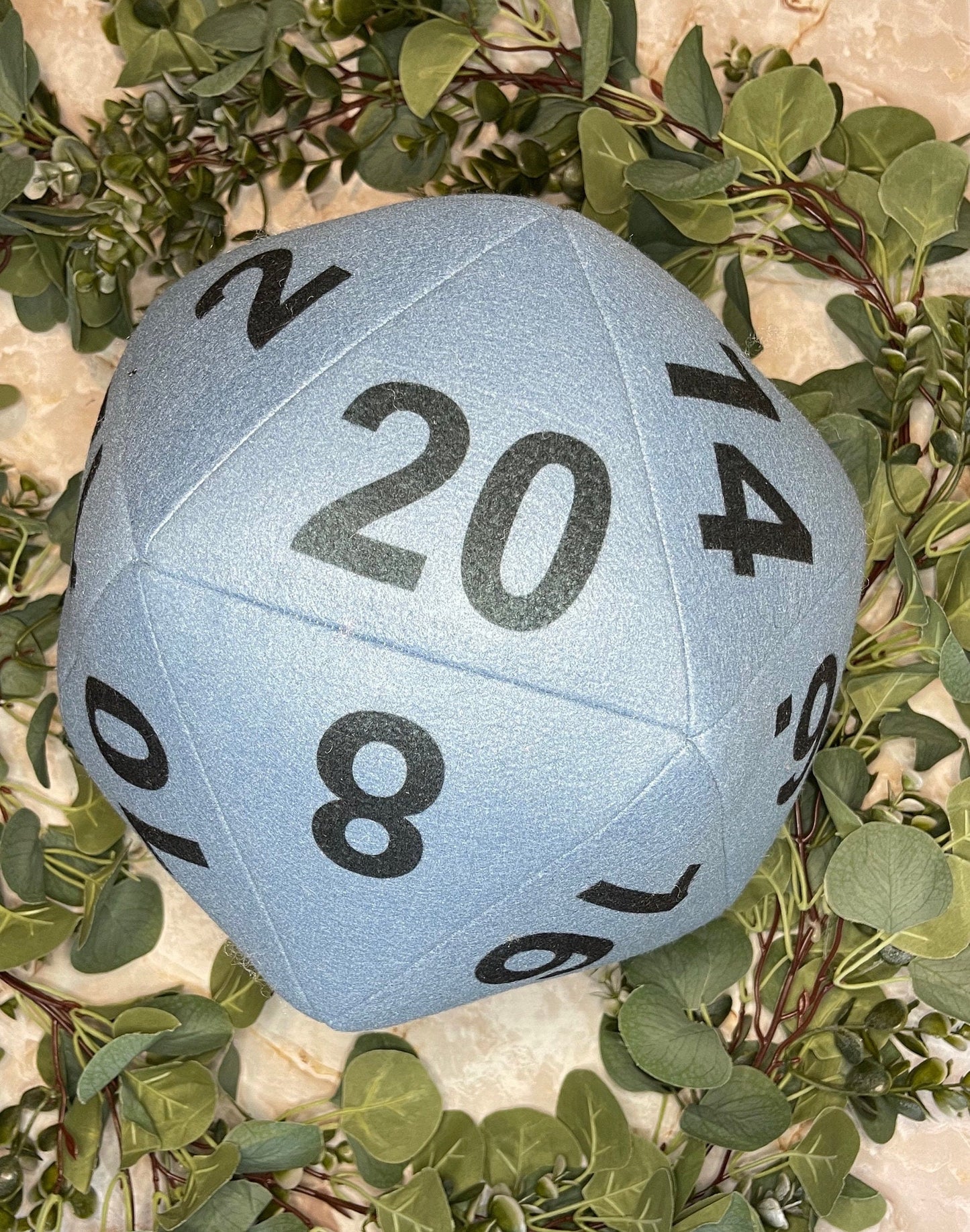 Gray Blue D20 Plush Pillow