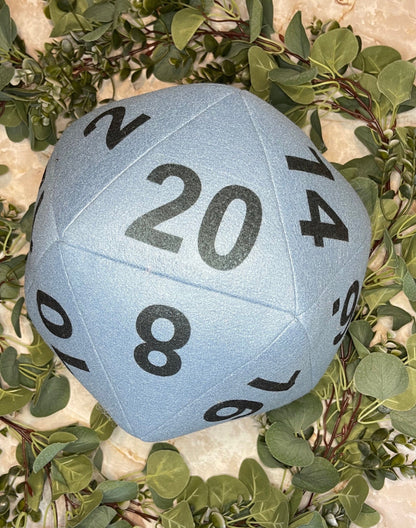 Gray Blue D20 Plush Pillow