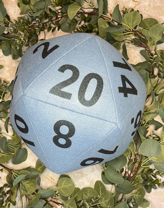 Gray Blue D20 Plush Pillow