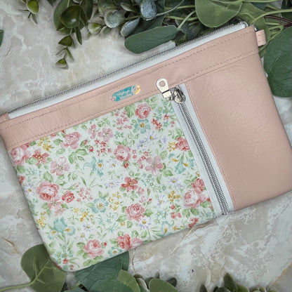 Bookish Floral Witch Moon Phase Large Clutch Wallet with card pockets