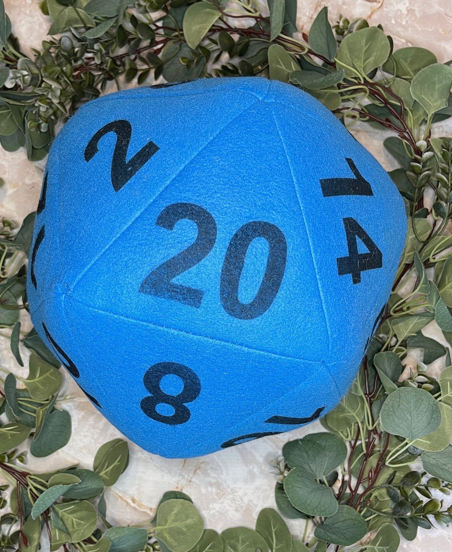Royal Blue D20 Plush Pillow