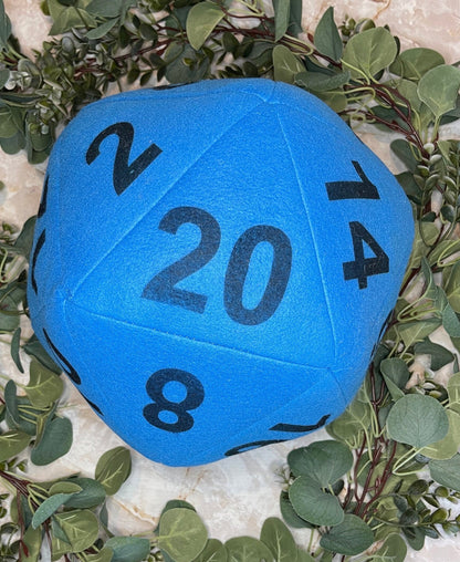 Royal Blue D20 Plush Pillow