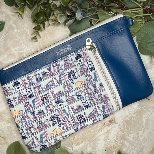 Bookish Floral Witch Moon Phase Large Clutch Wallet with card pockets